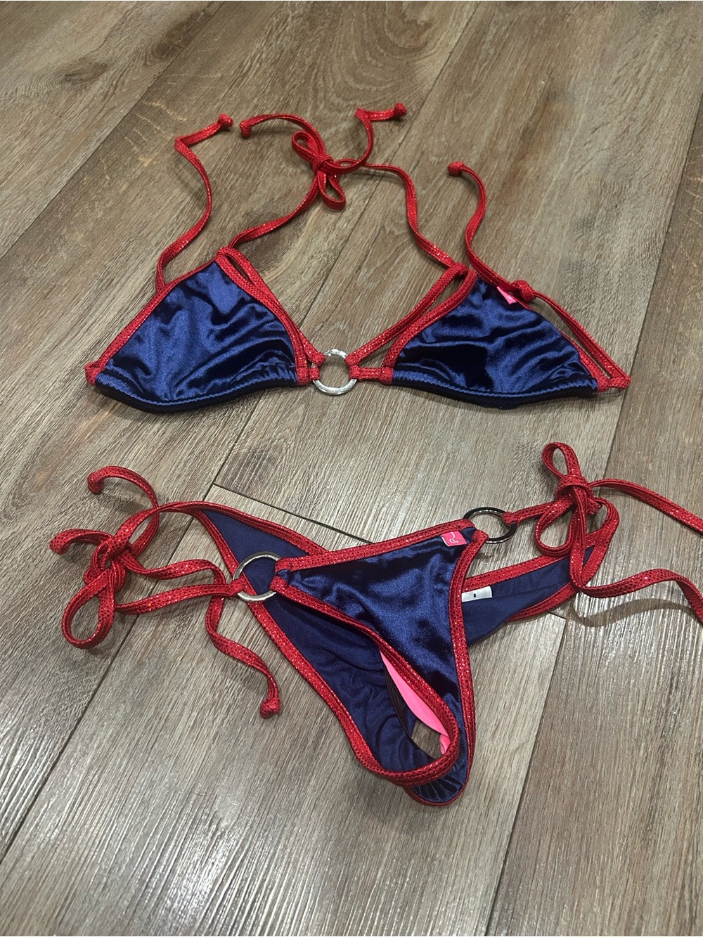 Chynna dolls blue red trim bikini
